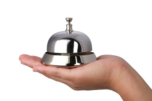 ringeklokke som symboliserer bestilling siden