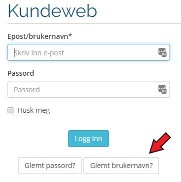 Glemt brukernavn