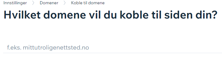 Tast inn domenenavn